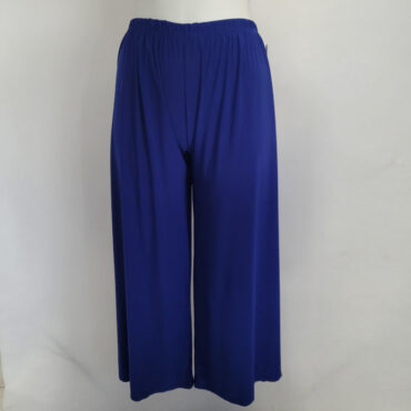pantalon ample taille haute femme ronde ceinture elastique couleur bleu roi