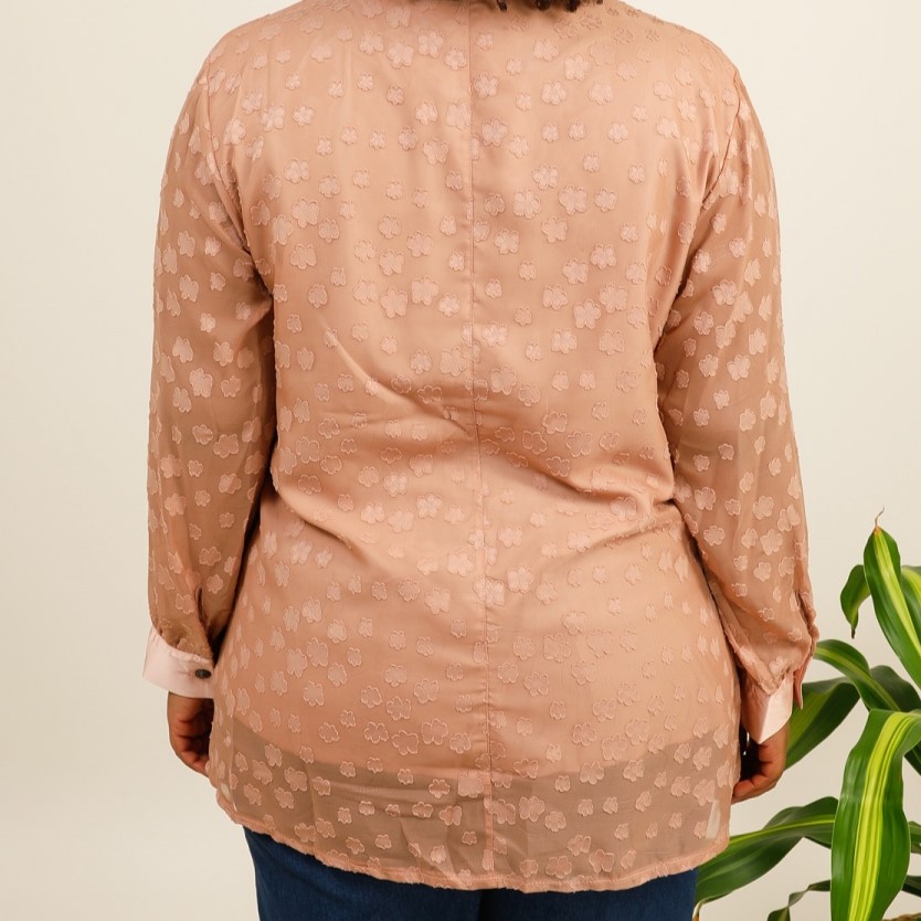 Tunique habillee pour mariage. Tunique voile à pois chic femme grande taille jusqu'au 58