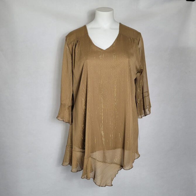 Tunique habillee pour mariage. Tunique voile à pois chic femme grande taille