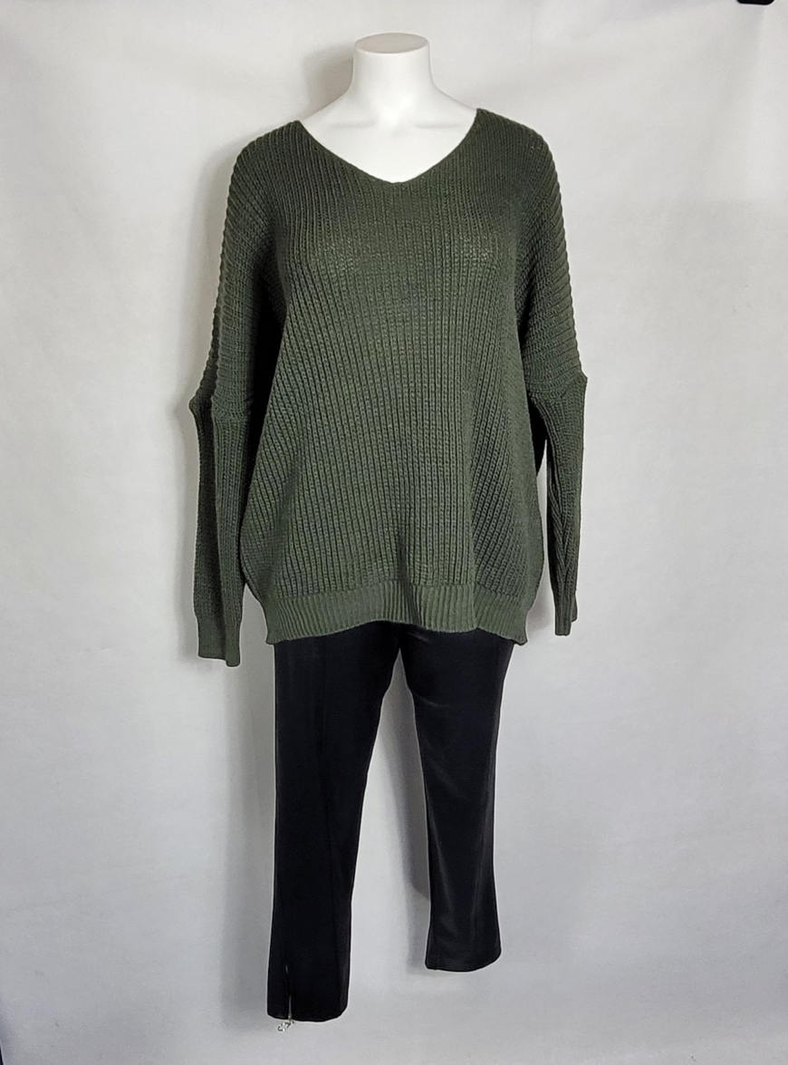 Oversize Femme Ronde Pull Coton Femme Grande Taille Pull Grosse