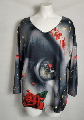 Pull fin motif original femme grande taille