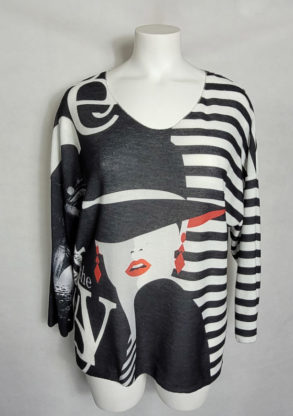 Pull fin motif tendance femme grande taille