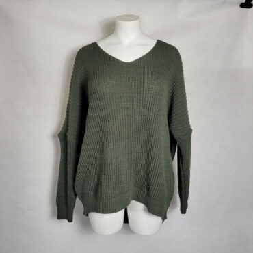 Pull épais chaud fashion femme ronde col V