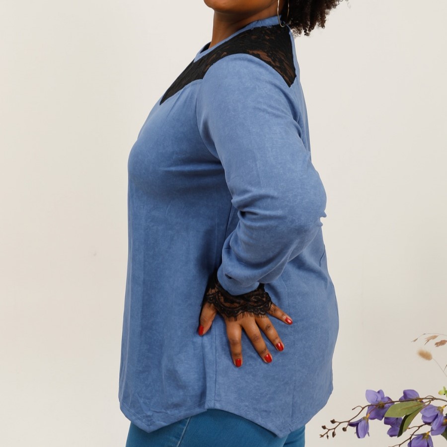 pull sweat en maille fine femme avec manches longues et col pour ronde jusqu'au 58