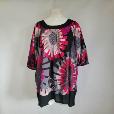 blouse legere femme grande taille en  voile de coton coloré et manches courte ample