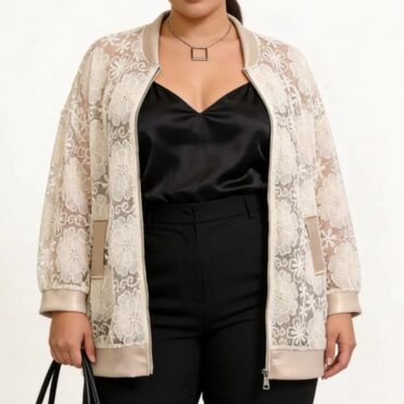 veste bombers femme en dentelle grande taille