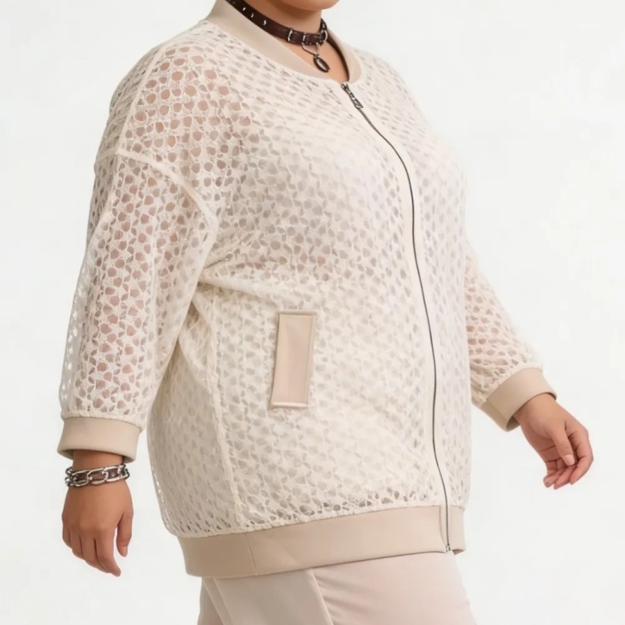 veste femme chic et original grande taille en dentelle