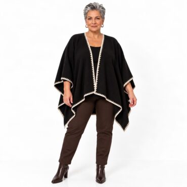 cape femme grande taille noir blanc