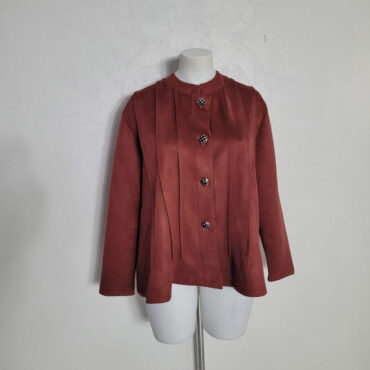 veste en suedine femme manches longues et fermeture bouton vetements femmes grandes tailles originaux