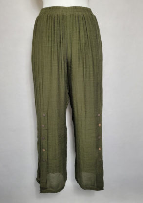 Pantalon large confortable grande taille haute