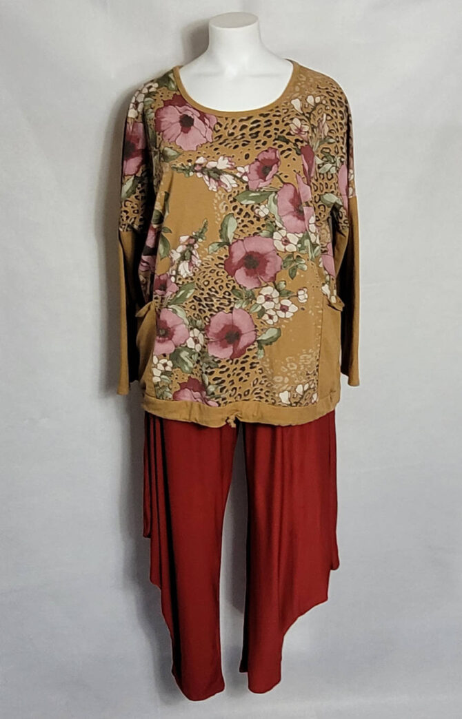 Sweat fleuri ocre – Image 2