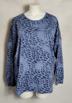 Sweatshirt bleu animal femme grande taille