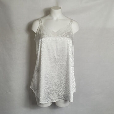 Top bretelle blanc chic animal femme ronde