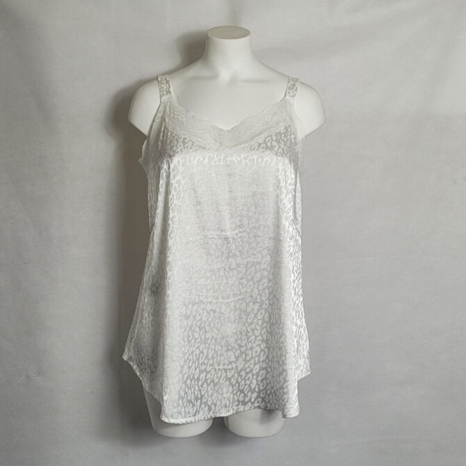 Top bretelle blanc chic animal femme ronde
