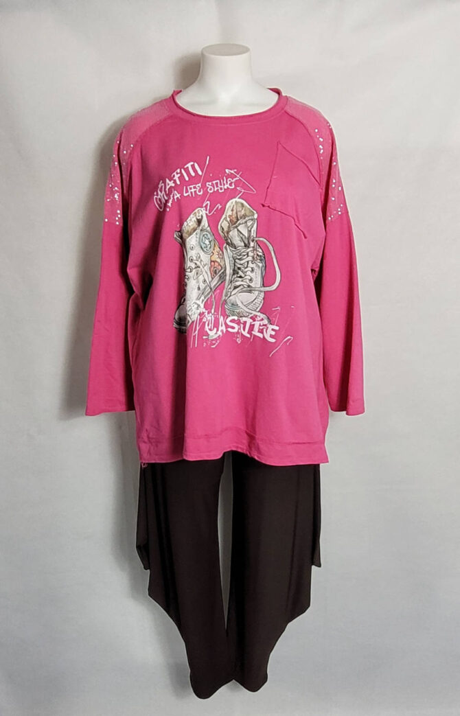 T-shirt fushia à motif . – Image 2