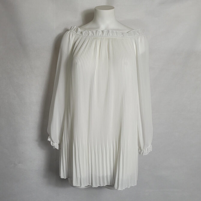 Tunique voile plissée blanc