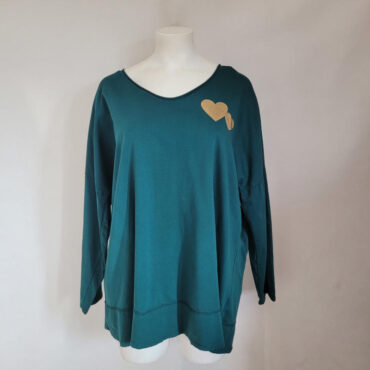 sweat shirt femme grande taille uni col V et manches longues