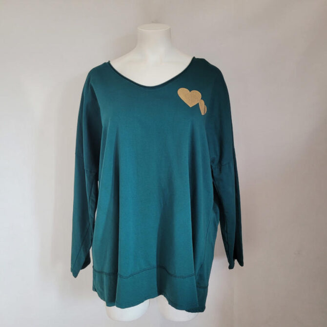 sweat shirt femme grande taille uni col V et manches longues