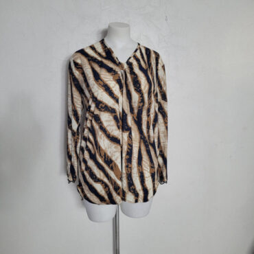 tunique leopard femme chic ronde grande taille haut avec tissu fluide évasé et manches longues