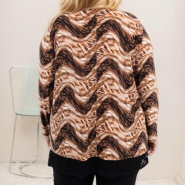 tunique leopard femme chic ronde grande taille haut avec tissu fluide évasé et manches longues parfait pour tailleur grande taille femme | Jusqu'au 58