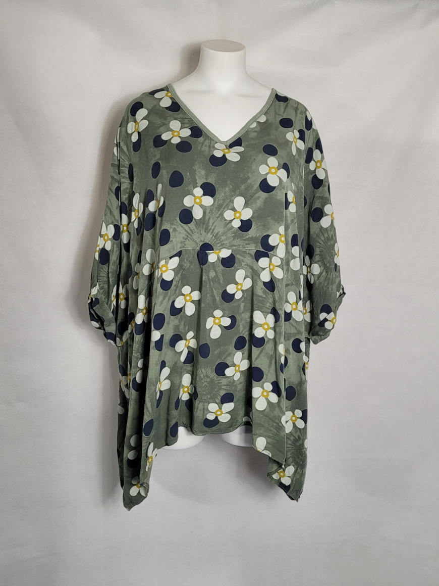 Tunique large fleurie femme grande taille Caprices de madeleine