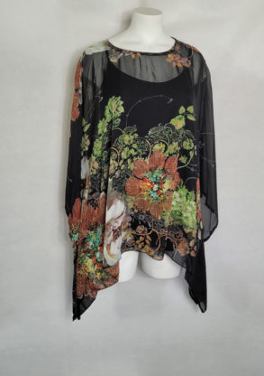 Tunique large florale originale femme grande taille