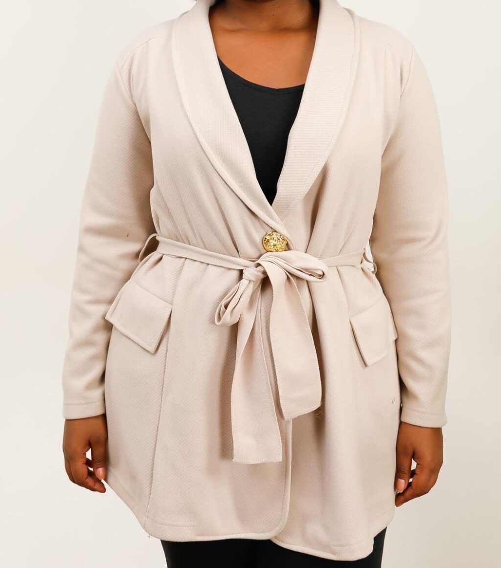 Veste Blazer Beige Femme grande taille