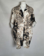 Chemise noir chic animal femme grande taille