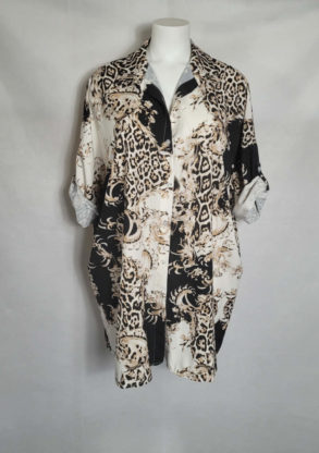 Chemise noir chic animal femme grande taille