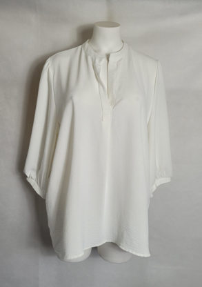 Chemisier chic blanc femme grande taille col V