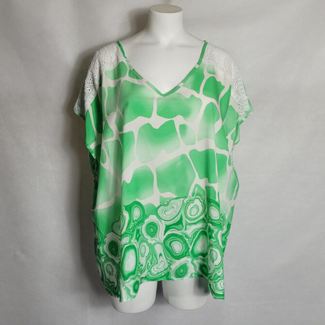 Tunique motif graphic vert – Image 2