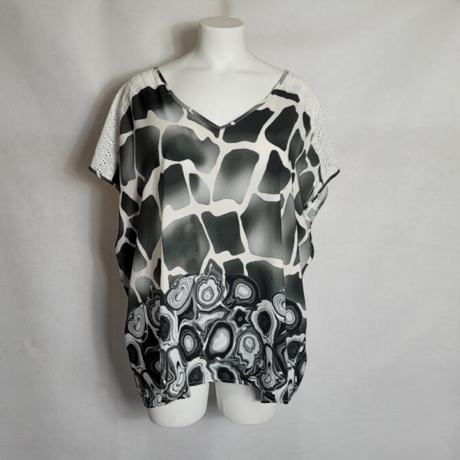 Tunique motif graphic noir – Image 3