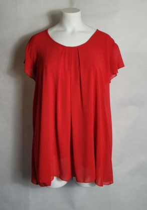 Tunique chic voile rouge femme grande taille