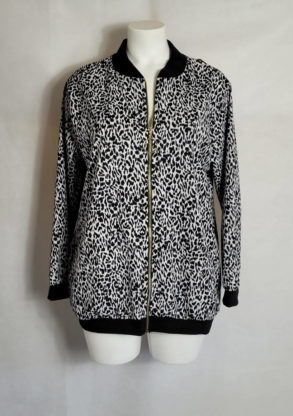 Veste animal noir blanc femme grande taille