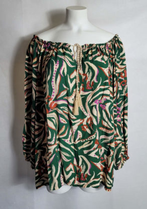 blouse animal vert femme grande taille