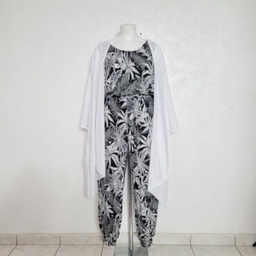 idde look combi grande taille femme et gilet blanc