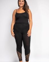 Pantalon legging noir femme grande taille