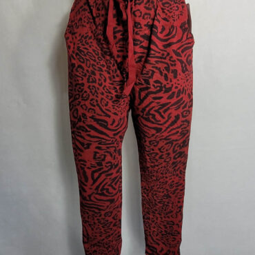 pantalon taille elastique femme imprimé léopard à lacet vêtement femme agée ronde