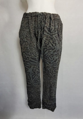 Pantalon léopard kaki femme grande taille