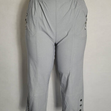 corsaire femme taille elastique couleur grise assure un bon maintien sans compression. vêtement confort pour femmes seniors est idéal pour la saison d’été