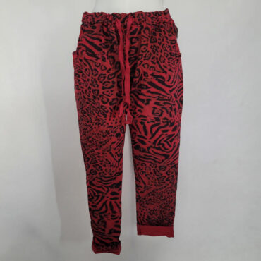 pantalon taille elastique femme imprimé léopard à lacet vêtement femme agée ronde