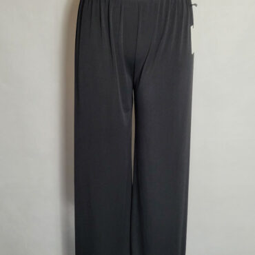 Pantalon large noir femme ronde taille haute