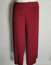 Pantalon large plissé bordeaux femme forte