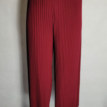 Pantalon large femme taille haute avec plissée couleur rouge et élastique à la taille pour plus de confort :vetement grande taille moderne femme