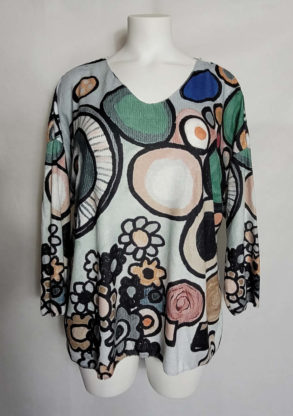 Pull fin graphique femme grande taille
