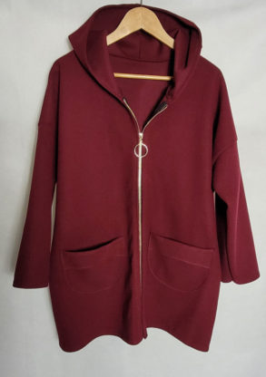 Manteau laine bordeaux femme grande taille