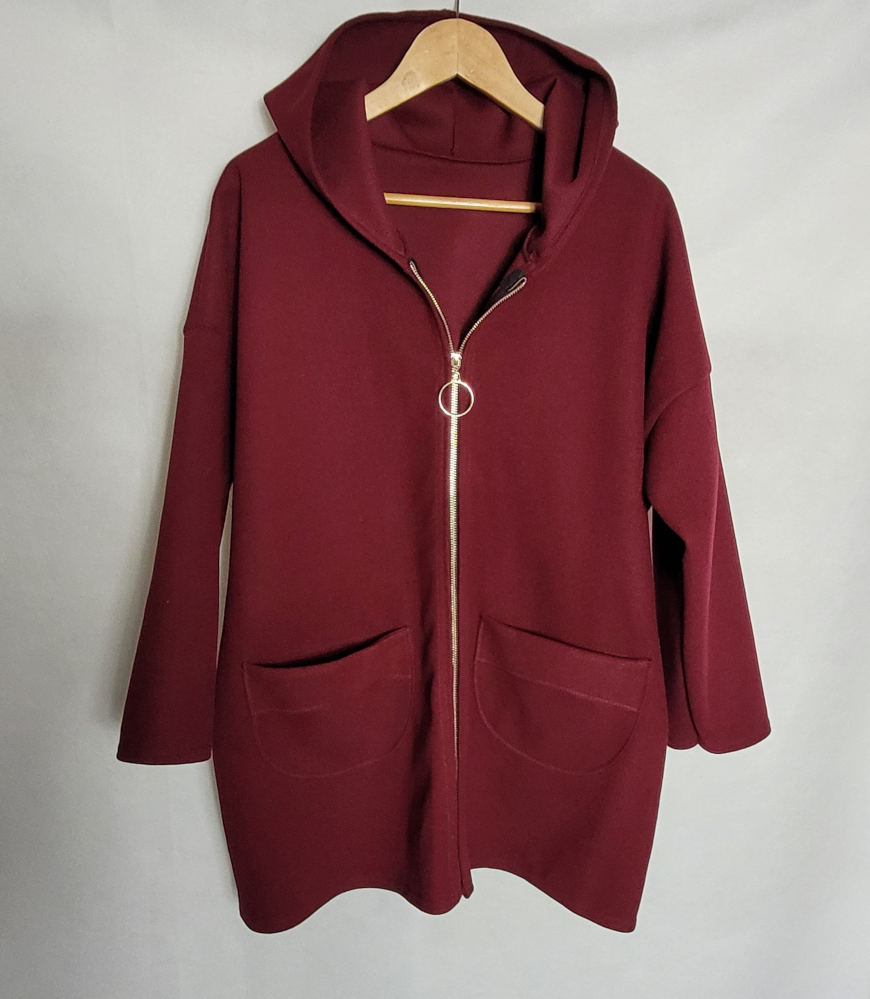 manteau laine bordeaux