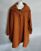 Manteau laine bouillie rouille femme grande taille