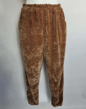 Pantalon bouffant velours camel femme ronde