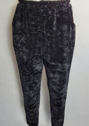 Pantalon bouffant velours noir femme ronde